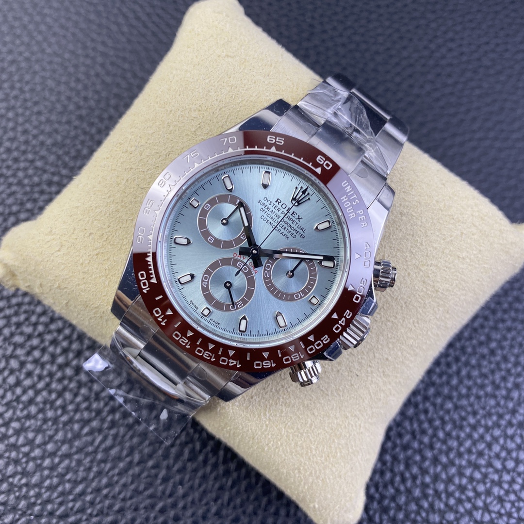 Rolex Daytona 116506 BT Factory 1:1 Ice Blue Dial Brown Ceramic Bezel on SS Bracelet SA4130 Movement - Image 3