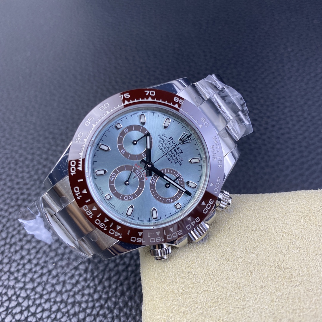 Rolex Daytona 116506 BT Factory 1:1 Ice Blue Dial Brown Ceramic Bezel on SS Bracelet SA4130 Movement - Image 4