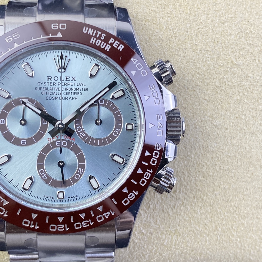 Rolex Daytona 116506 BT Factory 1:1 Ice Blue Dial Brown Ceramic Bezel on SS Bracelet SA4130 Movement - Image 5