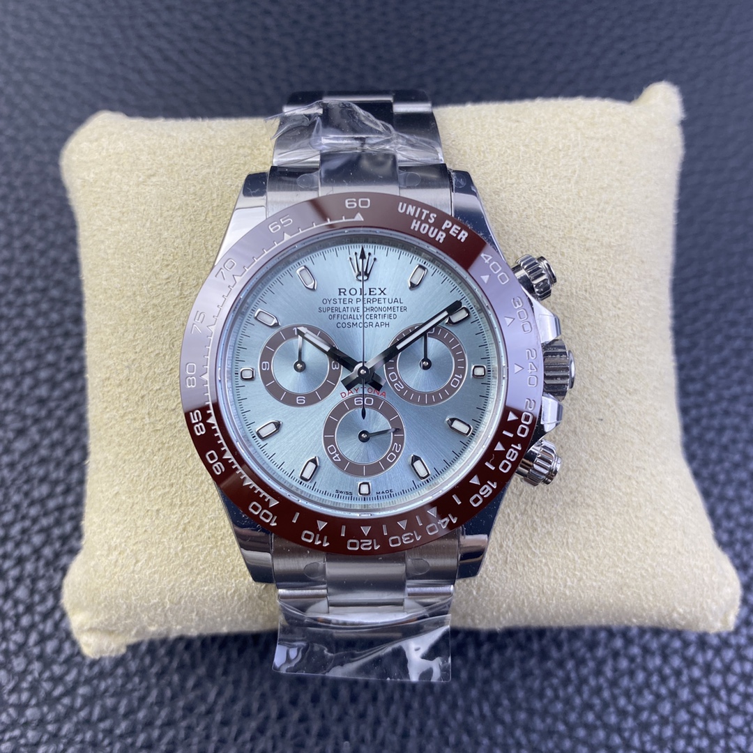 Rolex Daytona 116506 BT Factory 1:1 Ice Blue Dial Brown Ceramic Bezel on SS Bracelet SA4130 Movement