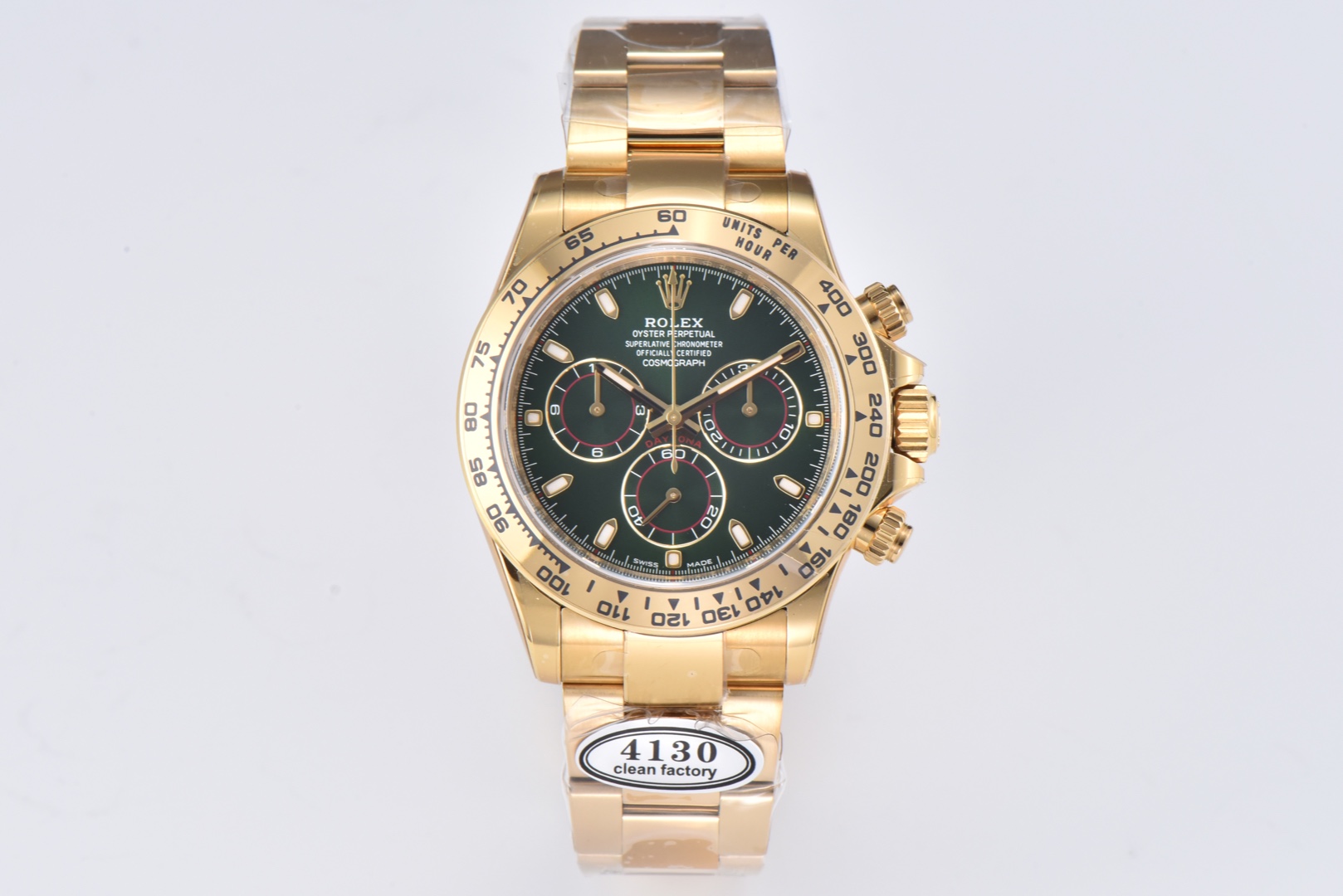 Rolex Daytona 116508 Clean Factory 904L Steel Green Dial on YG Bracelet SA4130 Movement - Image 2