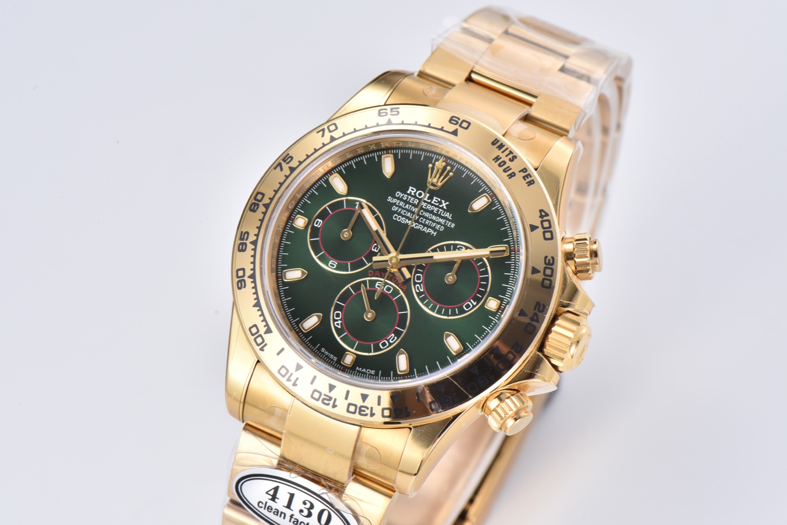Rolex Daytona 116508 Clean Factory 904L Steel Green Dial on YG Bracelet SA4130 Movement - Image 3