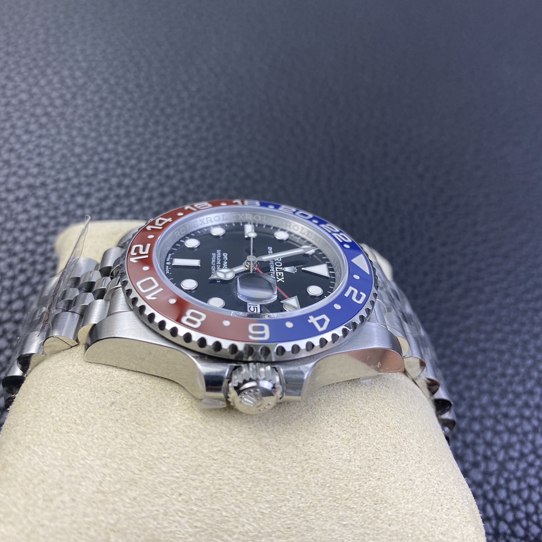 Rolex GMT-Master II 126710 BLRO Pepsi Clean Factory 1:1 Red/Blue Ceramic Bezel Black Dial 904L Steel on Jubilee Bracelet SA3285 Movement CHS - Image 5