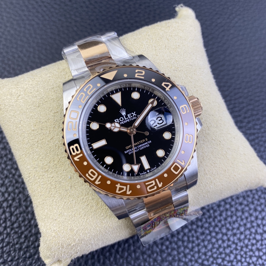 Rolex GMT-Master II 126711 CHNR Root Beer Clean Factory 1:1 Black & Brown Ceramic Bezel Black Dial on SS/RG Bracelet SA3285 Movement CHS - Image 2