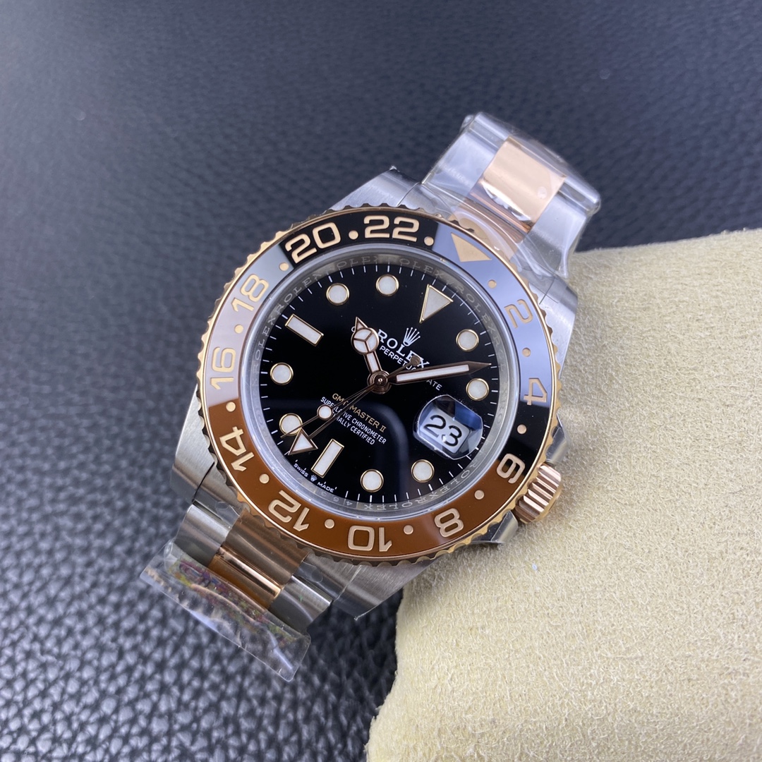 Rolex GMT-Master II 126711 CHNR Root Beer Clean Factory 1:1 Black & Brown Ceramic Bezel Black Dial on SS/RG Bracelet SA3285 Movement CHS - Image 5