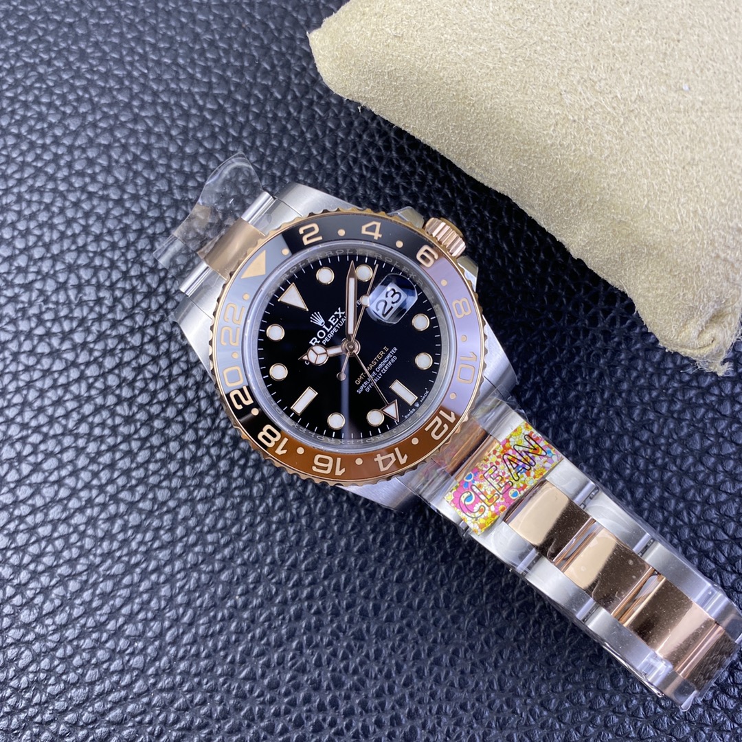 Rolex GMT-Master II 126711 CHNR Root Beer Clean Factory 1:1 Black & Brown Ceramic Bezel Black Dial on SS/RG Bracelet SA3285 Movement CHS - Image 9