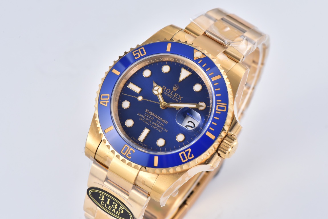 Rolex Submariner 40mm 116618 LB Blue Dial & Ceramic Bezel YG Plated 904L Steel Clean Factory 1:1 Best Edition S3135 - Image 2