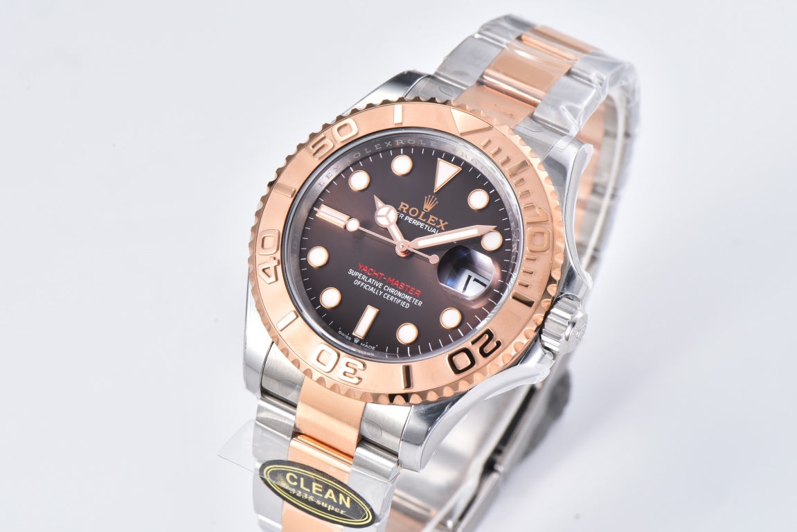 Rolex Yacht-Master 126621-0001 40mm Clean Factory 1:1 904L Brown Dial 3D Rose Gold Bezel on Rose Gold & Steel Two Tone Oyster Steel Bracelet SA3235 Movement - Image 2