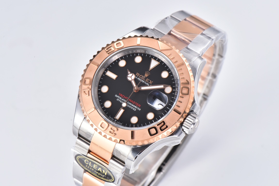 Rolex Yacht-Master 126621-0002 40mm Clean Factory 1:1 904L Black Dial 3D Rose Gold Bezel on Rose Gold & Steel Two Tone Oyster Steel Bracelet SA3235 Movement - Image 2