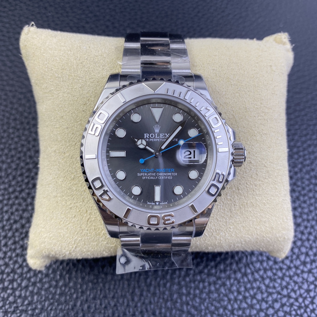 Rolex Yacht-Master 126622-0001 40mm Clean Factory 1:1 904L Gray Dial with Blue Second Hand SS on Oyster Steel SA3235 Movement