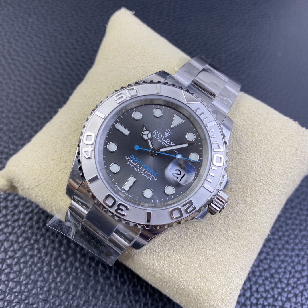 Rolex Yacht-Master 126622-0001 40mm Clean Factory 1:1 904L Gray Dial with Blue Second Hand SS on Oyster Steel SA3235 Movement - Image 3
