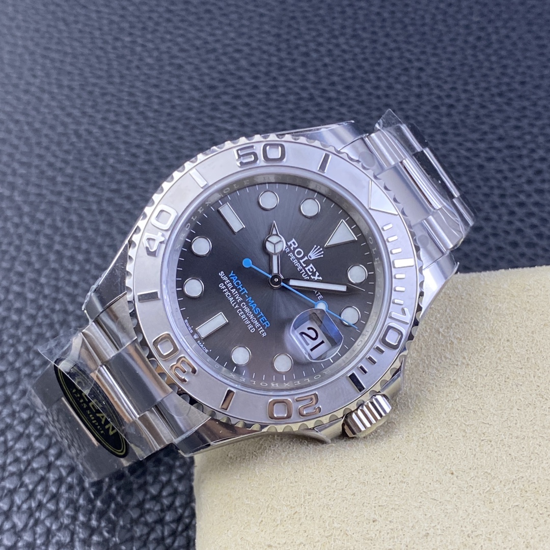 Rolex Yacht-Master 126622-0001 40mm Clean Factory 1:1 904L Gray Dial with Blue Second Hand SS on Oyster Steel SA3235 Movement - Image 4