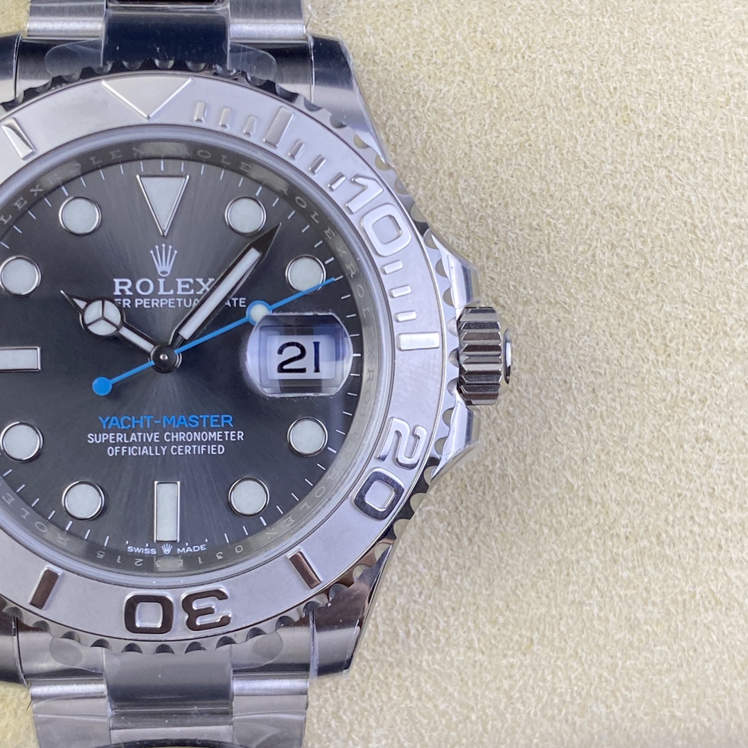 Rolex Yacht-Master 126622-0001 40mm Clean Factory 1:1 904L Gray Dial with Blue Second Hand SS on Oyster Steel SA3235 Movement - Image 5