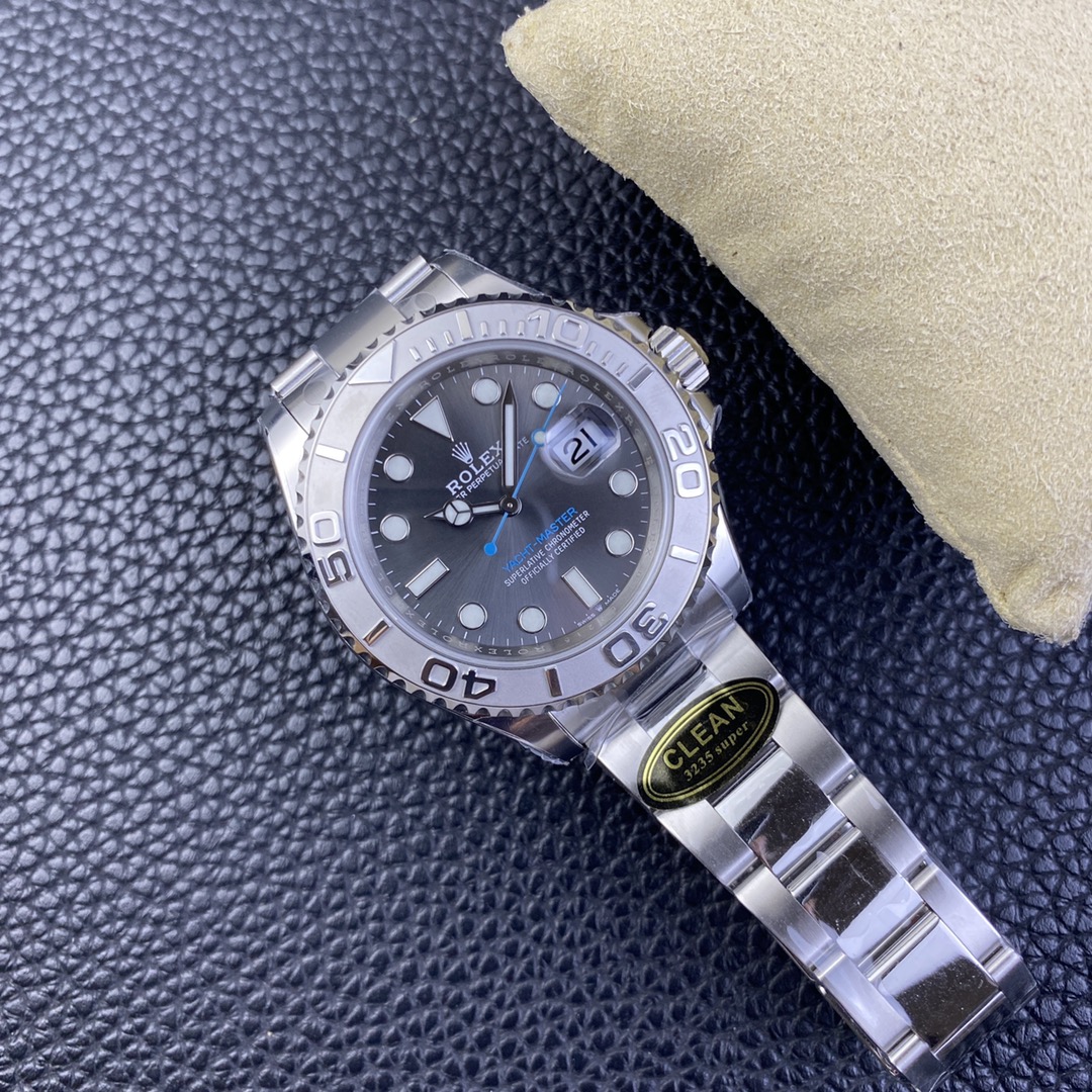 Rolex Yacht-Master 126622-0001 40mm Clean Factory 1:1 904L Gray Dial with Blue Second Hand SS on Oyster Steel SA3235 Movement - Image 9
