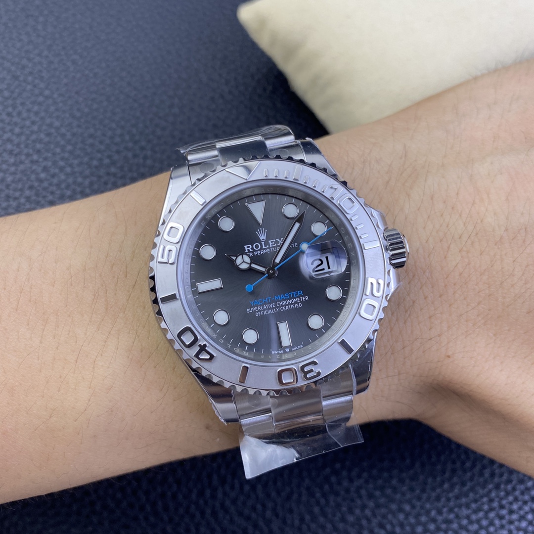 Rolex Yacht-Master 126622-0001 40mm Clean Factory 1:1 904L Gray Dial with Blue Second Hand SS on Oyster Steel SA3235 Movement - Image 10