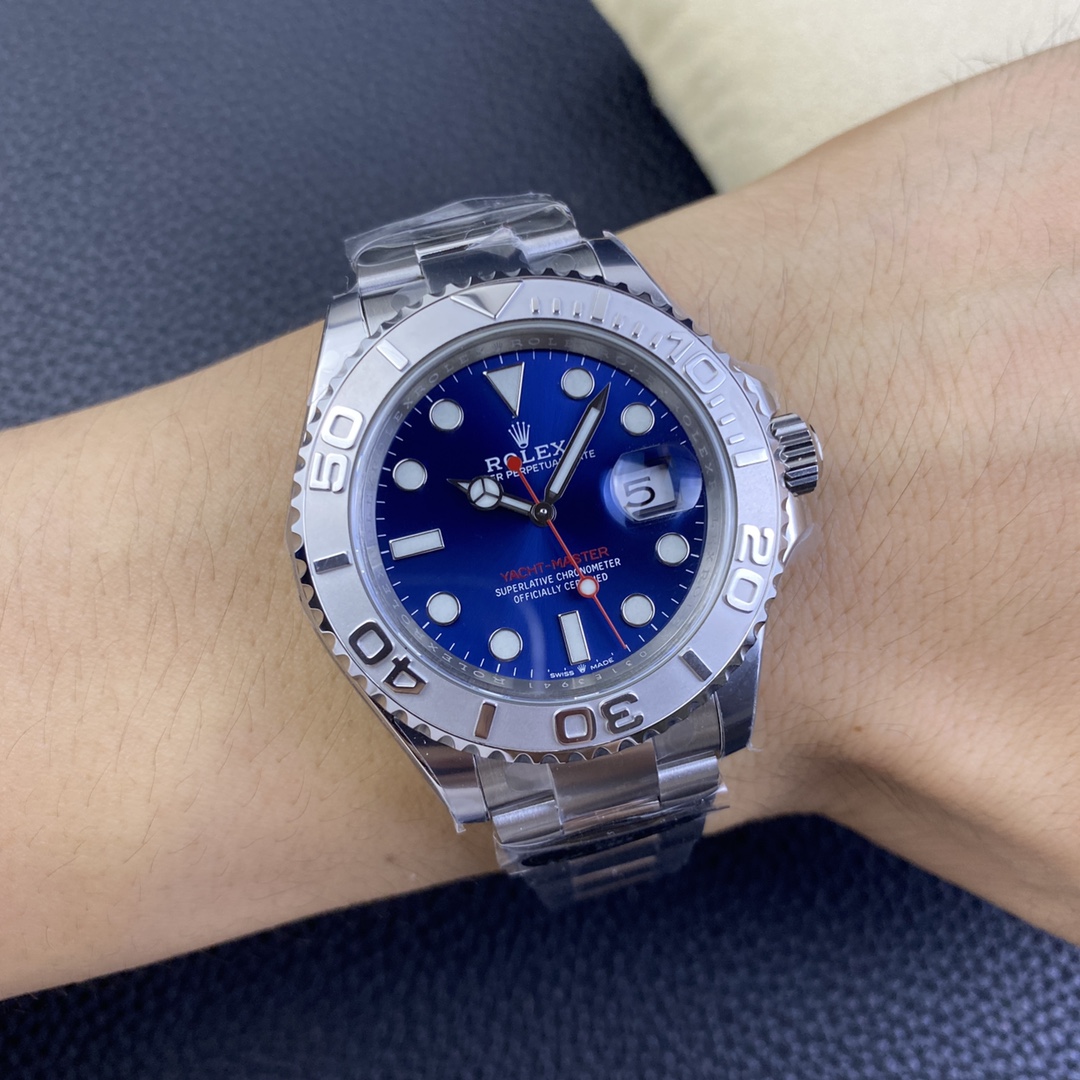 Rolex Yacht-Master 126622-0002 40mm Clean Factory 1:1 904L Blue Dial with Red Second Hand SS on Oyster Steel SA3235 Movement
