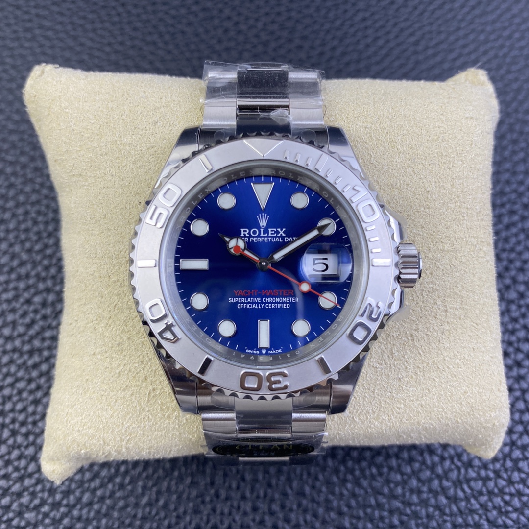 Rolex Yacht-Master 126622-0002 40mm Clean Factory 1:1 904L Blue Dial with Red Second Hand SS on Oyster Steel SA3235 Movement - Image 2
