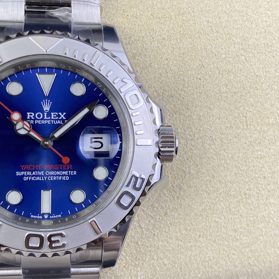 Rolex Yacht-Master 126622-0002 40mm Clean Factory 1:1 904L Blue Dial with Red Second Hand SS on Oyster Steel SA3235 Movement - Image 6