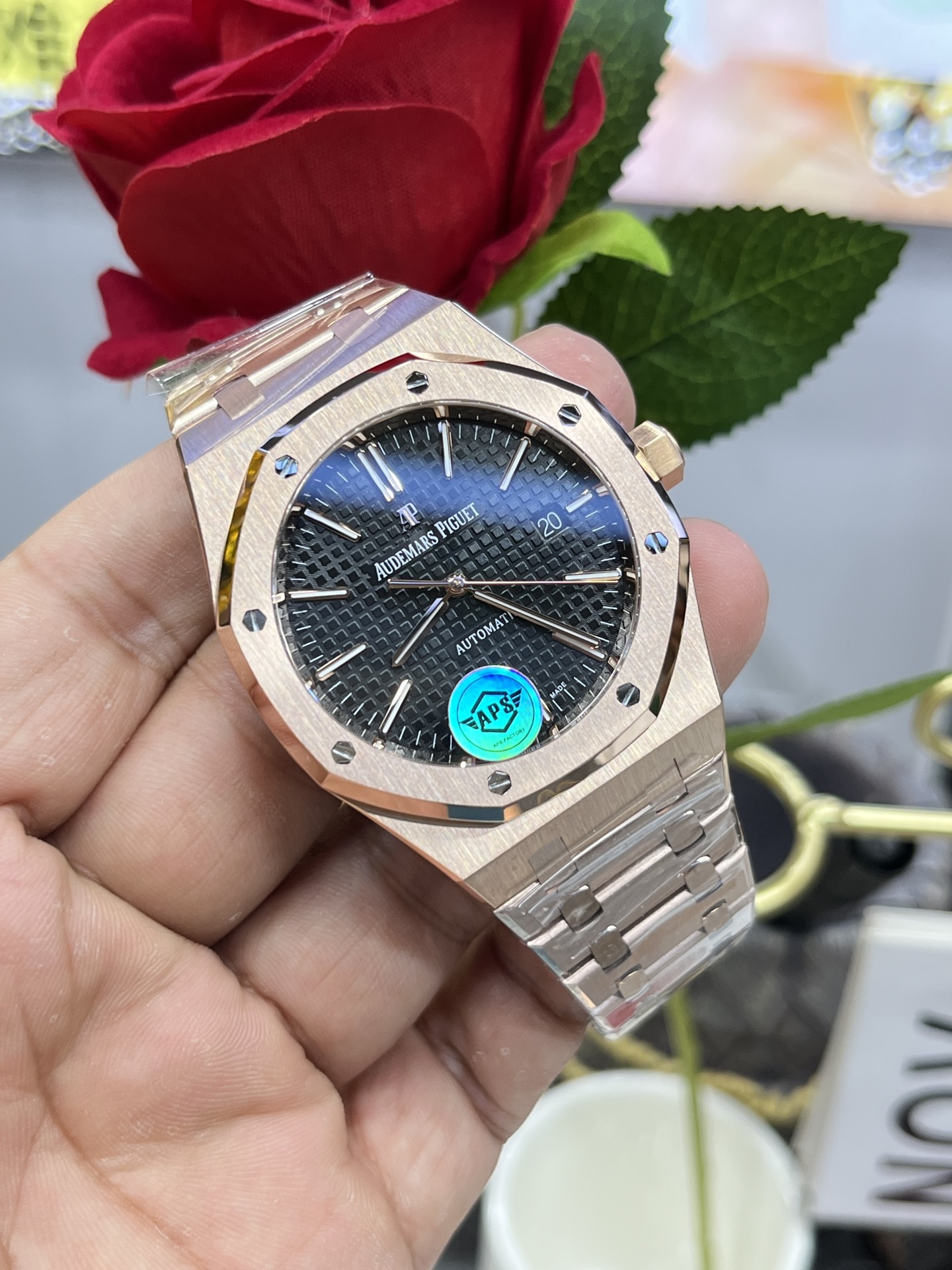 Royal Oak 41mm 15500 APS Factory Rose Gold Black Dial 4302 Movement - Image 8